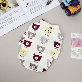 Pet clothes Dog clothes Autumn and winter new cat pet clothes Two leg sweater 22 Happy bear bottoming shirt (colour: 22 Happy Bear Undercoat - Red, size: M)