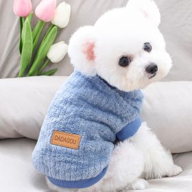 Pet Sweater; Warm Winter Plush Dog Sweater Knitwear Cat Vest; For Small & Medium Dogs (Color: Navy Blue, size: XL)