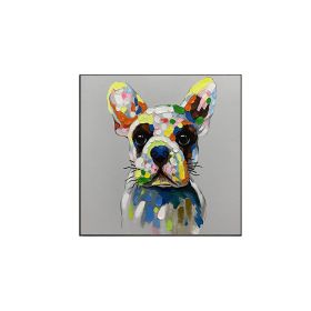 100% Hand Painted Cool Dog Canvas Oil Paintings Wall Art Home Decoration for Living Room Home Animals Decor for Kids Room (size: 70x70cm)