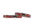 Adjustable Collar - Quick Release Metal Alloy - Red Plaid