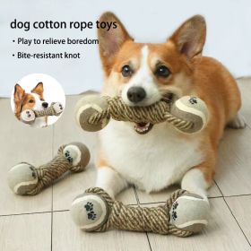 Pet Dog Toys For Large Small Dogs Toy Interactive Cotton Rope Mini Dog Toys Ball For Dogs Accessories Toothbrush Chew Premium Cotton-Poly Tug Toy For (Color: Gray)