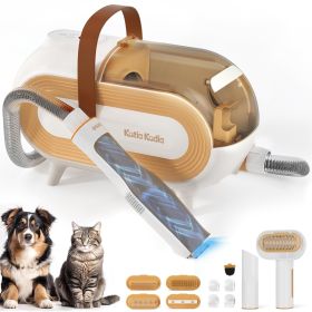 Katio Kadio Pet Grooming Kit & Pet Hair Vacuum, Dog Grooming Tools for Shedding Small, Medium Dog Cat - 60dB Low Noise  Pet Grooming Vacuum (Color: Yellow)