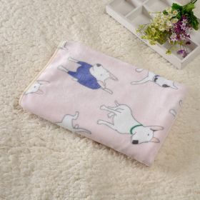 Dog Kennel Coral Fleece Blanket (Option: Bull Terrier Light Pink-40x 60cm)