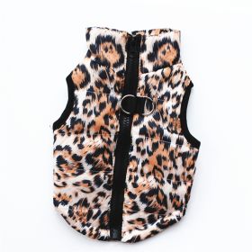 Fashion Personalized Puppy Cotton-padded Jacket Vest (Option: Brown Leopard Print-XL)