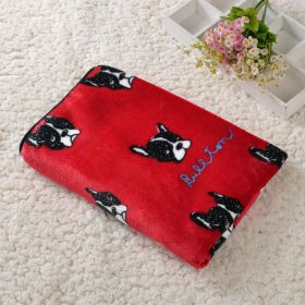 Dog Kennel Coral Fleece Blanket (Option: Jarre Aero Bull Red-150x200cm)