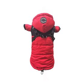 Pet Coat Waterproof Warm Pet Dog Clothes Pet Shell Jacket (Option: Red-L)